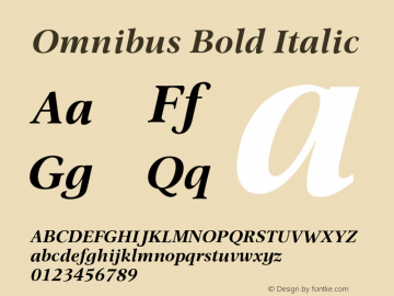 Omnibus Bold Italic Version 1.10图片样张
