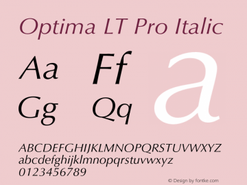 OptimaLTPro-Italic Version 2.000 Build 1000图片样张