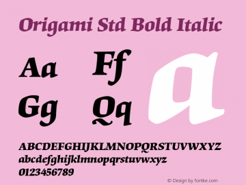 Origami Std Bold Italic Version 3.00 Build 1000图片样张