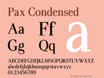 Pax Condensed Version 1.00图片样张