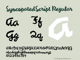 SyncopatedScript Regular Macromedia Fontographer 4.1图片样张
