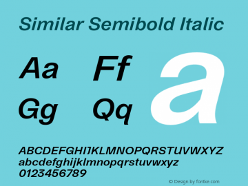 Similar-SemiboldItalic Version 1.000图片样张
