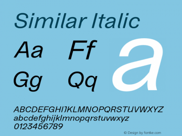 Similar-RegularItalic Version 1.000图片样张