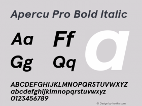 Apercu Pro Bold Italic Version 6.001图片样张