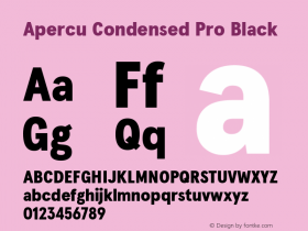 Apercu Condensed Pro Black Version 1.004图片样张