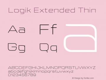 Logik Extended Thin Version 1.000;hotconv 1.0.109;makeotfexe 2.5.65596图片样张