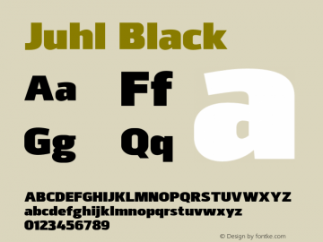 Juhl-Black Version 1.002;PS 001.002;hotconv 1.0.88;makeotf.lib2.5.64775图片样张