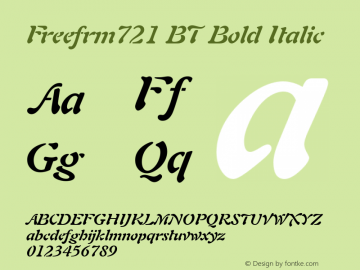 Freefrm721 BT Bold Italic Version 1.01 emb4-OT图片样张