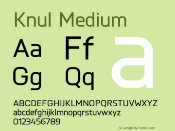 Knul-Medium Version 1.001;PS 001.001;hotconv 1.0.56;makeotf.lib2.0.21325图片样张