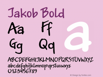 Jakob Bold Version 1.000;PS 001.001;hotconv 1.0.38图片样张