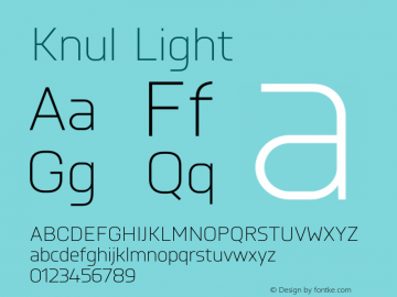 Knul-Light Version 1.001;PS 001.001;hotconv 1.0.56;makeotf.lib2.0.21325图片样张
