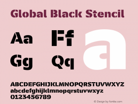 Global Black Stencil Version 1.002;PS 001.002;hotconv 1.0.70;makeotf.lib2.5.58329图片样张