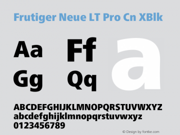 Frutiger Neue LT Pro Cn XBlk Version 2.300图片样张