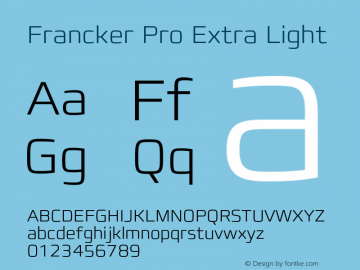 FranckerPro-ExtraLight Version 1.00图片样张
