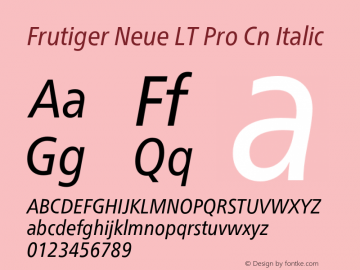 Frutiger Neue LT Pro Cn It Version 2.300图片样张