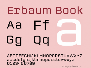 Erbaum-Book Version 1.000;PS 001.000;hotconv 1.0.88;makeotf.lib2.5.64775图片样张