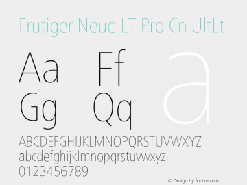 Frutiger Neue LT Pro Cn UltLt Version 2.300图片样张