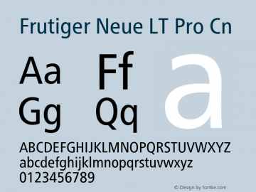 Frutiger Neue LT Pro Cn Version 2.300图片样张