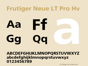 Frutiger Neue LT Pro Hv Version 2.200图片样张