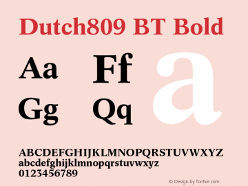 Dutch809 BT Bold Version 1.01 emb4-OT图片样张