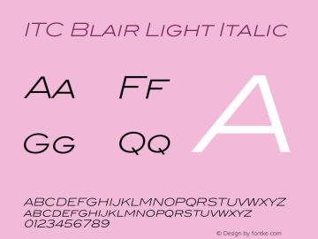 ITC Blair Light Italic Version 1.81图片样张