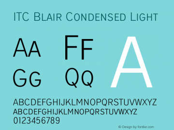 ITC Blair Condensed Light Version 1.81图片样张