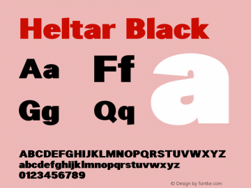 Heltar-Black Version 1.001;PS 001.001;hotconv 1.0.56;makeotf.lib2.0.21325图片样张