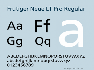 Frutiger Neue LT Pro Version 2.200图片样张