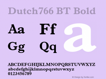 Dutch766 BT Bold Version 1.01 emb4-OT图片样张