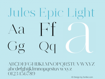 Jules Epic Light Version 1.001;PS 001.001;hotconv 1.0.70;makeotf.lib2.5.58329图片样张