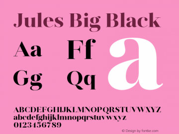 Jules Big Black Version 1.001;PS 001.001;hotconv 1.0.70;makeotf.lib2.5.58329图片样张