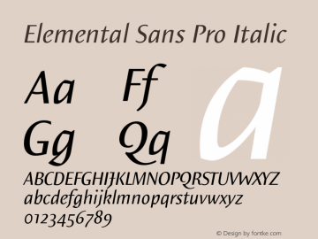 ElementalSansPro-Italic 001.000图片样张