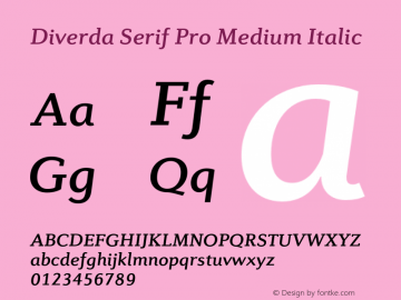 Diverda Serif Pro Medium Italic Version 2.00图片样张