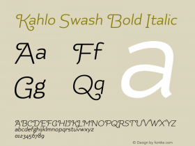 KahloBoldSwash-Italic 1.000图片样张