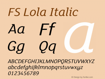 FSLola-Italic Version 6.01图片样张