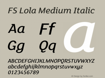 FSLola-MediumItalic Version 6.01图片样张