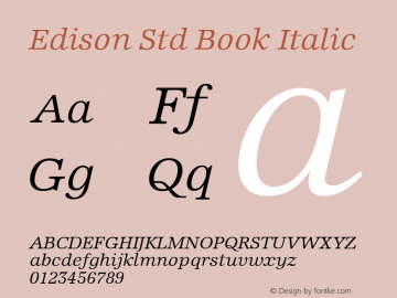 EdisonStd-BookItalic Version 1.00图片样张