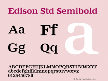 EdisonStd-Semibold Version 1.00图片样张