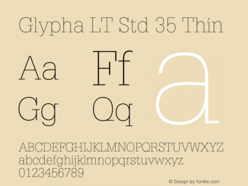 GlyphaLTStd-Thin Version 2.000 Build 1000图片样张