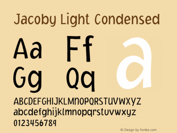 Jacoby Light Condensed Version 1.00图片样张