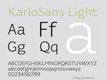 KarloSans Light Version 001.000 Dec 2017图片样张