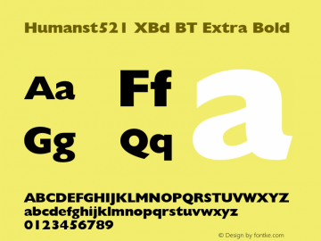 Humanst521 XBd BT Extra Bold Version 1.01 emb4-OT图片样张