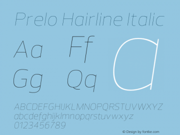 Prelo-Hairline Italic Version 1.0图片样张