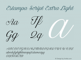 Estampa Script Extra Light Version 1.000;PS 001.000;hotconv 1.0.88;makeotf.lib2.5.64775图片样张