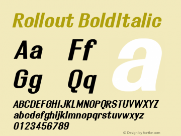 Rollout BoldItalic Version 001.000图片样张