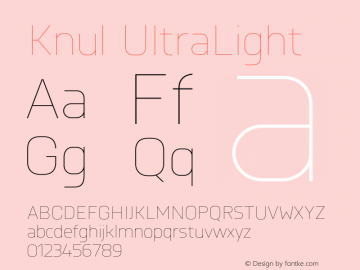 Knul-UltraLight Version 1.001;PS 001.001;hotconv 1.0.56;makeotf.lib2.0.21325图片样张