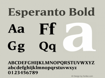 Esperanto Bold Version 1.00图片样张