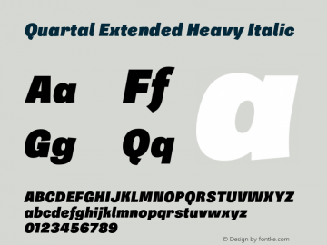 Quartal Extended Heavy Italic Version 1.001图片样张