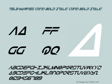 Tele-Marines Cond Bold Italic Cond Bold Italic 2 Font Sample