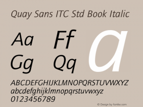 QuaySansITCStd-BookItalic Version 2.000图片样张